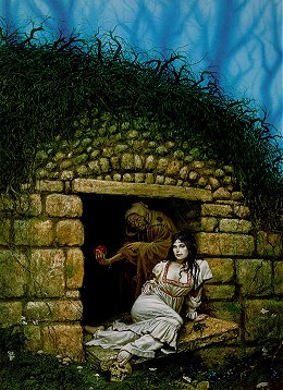 Michael Whelan's cover art for the Daw edition of Red As Blood